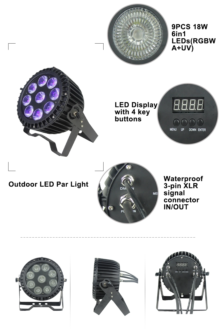 High Power RGBWA UV 6in1 15W LED PAR Light